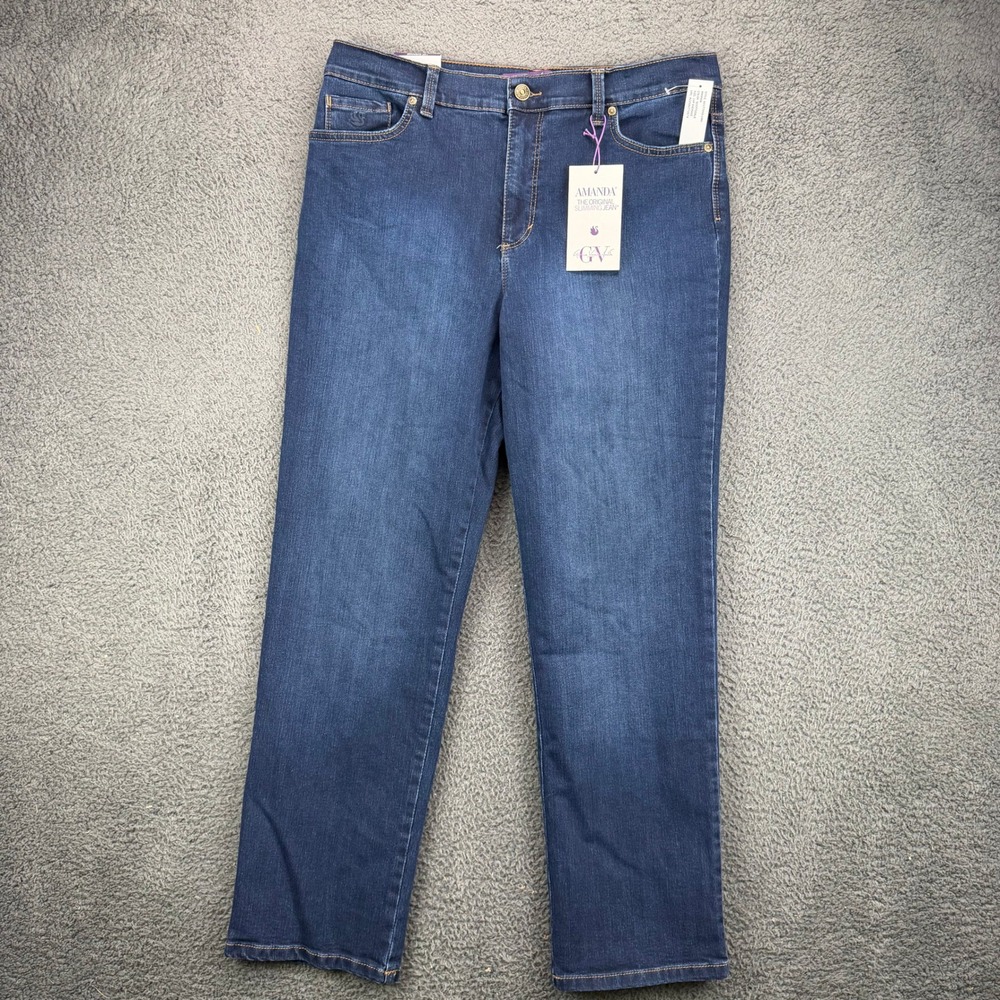 Gloria Vanderbilt Amanda‎ Slimming Jeans Womens 14P Scottsdale Dark High Rise